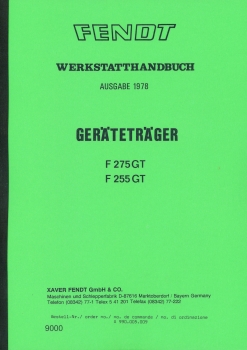 Werkstatthandbuch für Fendt Typ Geräteträger F255/275